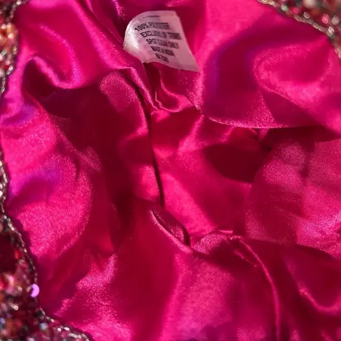 NWT Colorful Beaded Fringe Pearl Rainbow Multicolor Bag