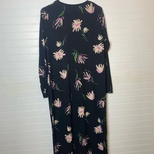 H&M  Floral Black Long Sleeve Maxi Dress