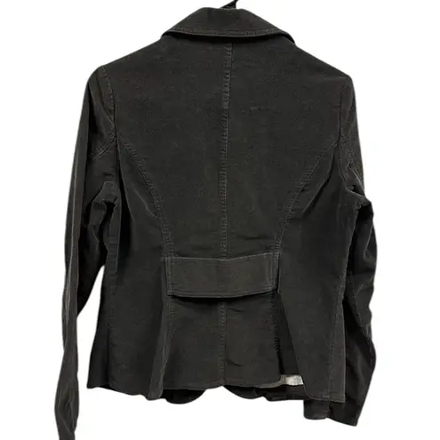 Fashion Bug Vintage Corduroy Charcoal Cotton Stretch Gray Blazer Jacket Size 6