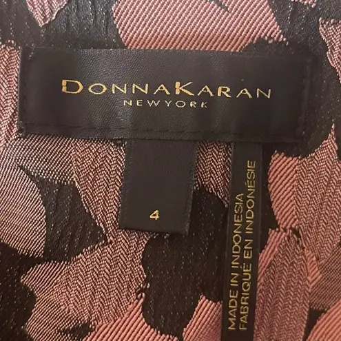 Donna Karan Women's 4 Asymmetrical Pink Floral Pencil Sheath Dress Office Formal