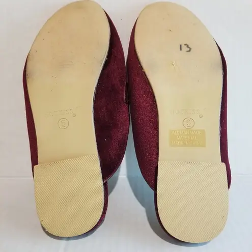Hot Kiss Cranberry Red Rounded Mules Size 6