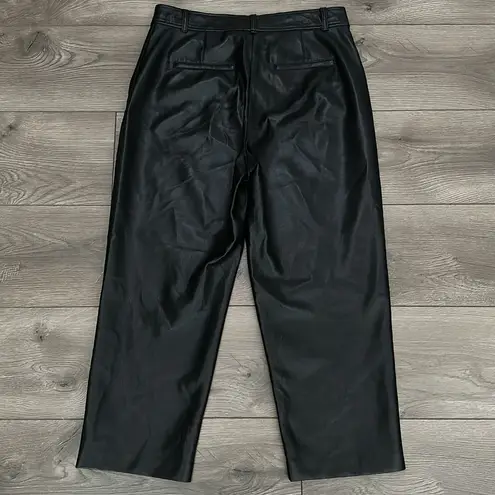 Babaton Aritzia Command High Rise Faux Leather Crop Black Pants Size 10