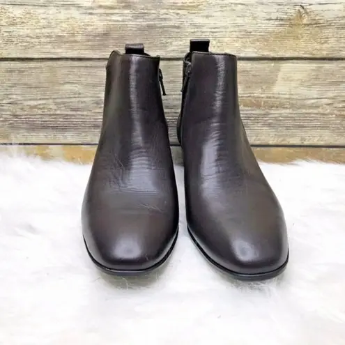 Munro Alix Bootie Ankle Heel Brown Leather Snake Print Womens Size 6W Wi…