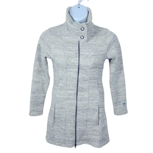 Kuhl Alaska Heather Gray/Black Marbled Zip Front Sweater Jacket Small