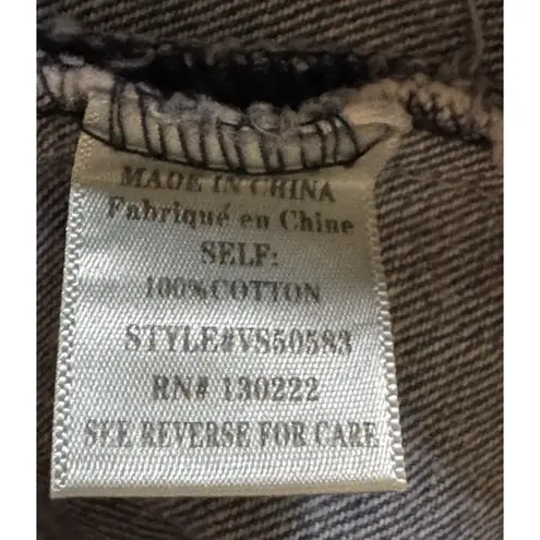 Very J Medium Acid Wash Look Jean Skirt, Scalloped Hem, Zip Side Closure, Small