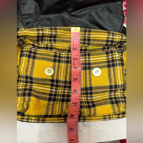 Yellow Y2K Plaid Print Crossbody / Adjustable Strap Bag