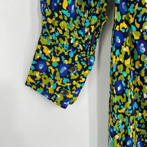 Rails Women's Carmel Abstract Garden Side Cut Out Puff Sleeves Midi Dress Size M