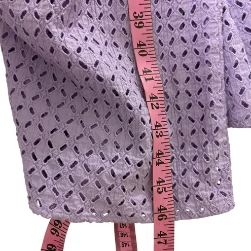 Bindu Dominique Lavender Eyelet Tiered Ruffle Midi Dress Boho M Purple Size M