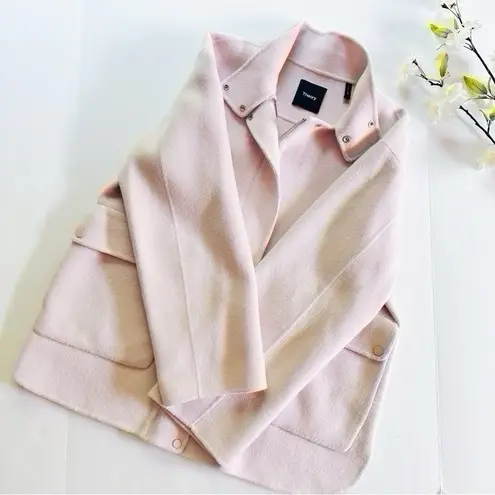 Theory NEW  Double Face Wool & Cashmere Utility Coat Rosewood - Image 2