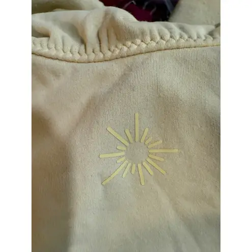 Offline by Aerie Light Yellow Sunburst Logo Crop Tank Top S