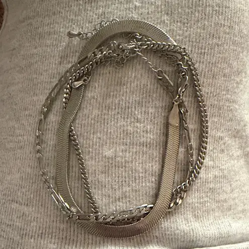 Silver Layered Anklet