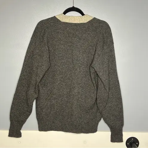 Jantzen Rare 1940s 1950s Deadstock Lambswool Cardigan Gray Contrast Trim M