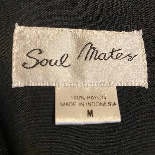Soulmates blue black open front vest fabric bobble button size medium
