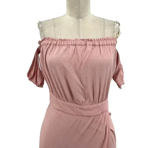 Flynn Skye  Bella Maxi Dress Off the Shoulder Pink Size Medium‎