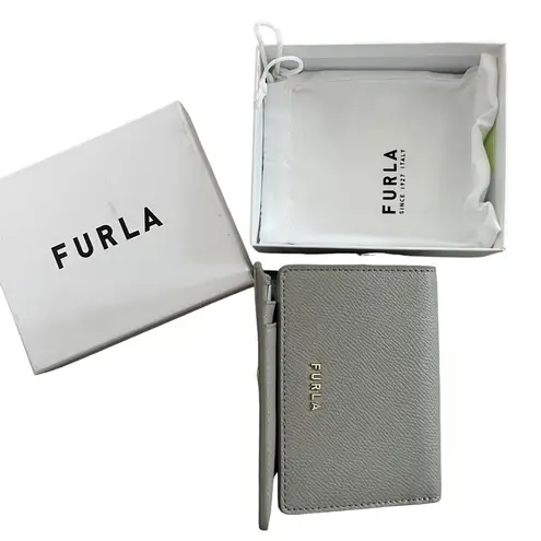 Furla Classic Leather Tri Fold Wallet Marmo C Grey