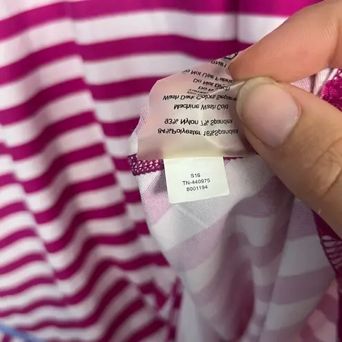 Title Nine Swim Shirt Women's XL Floral Striped Long Sleeve Rash Guard Zip