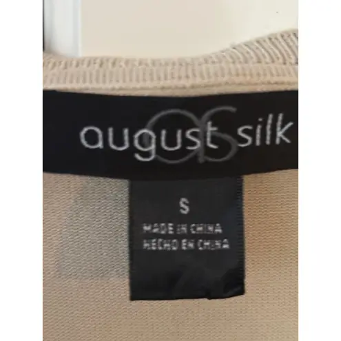 August Silk Sleeveless Tank Top Beige Knit Silk Blend Women's Small