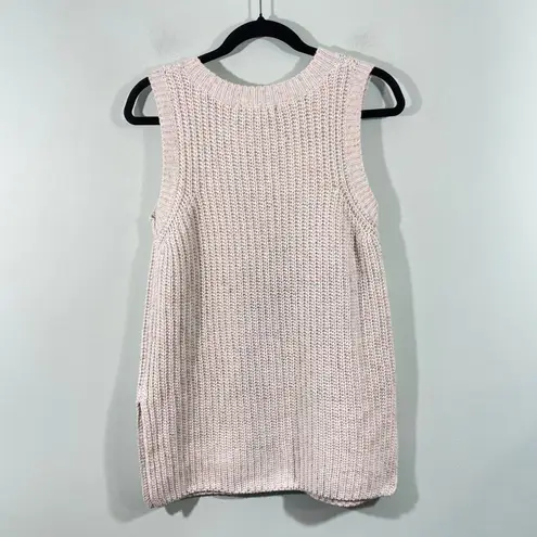 525 America Women Rainbow Speckle Knit Sleeveless Slit Hem Sweater Tank Size M