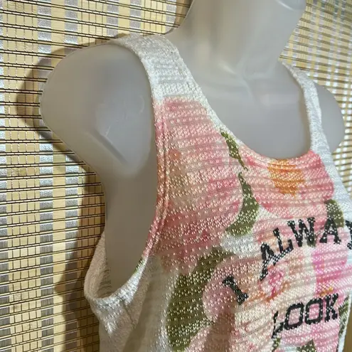 Wild Kiss Pink White Pebbled Fabric Hooded Tank Top I Always Look This Good M Size M