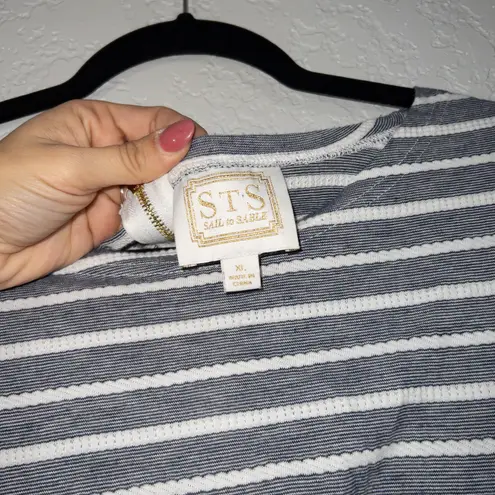 Sail To Sable Gray & White Striped T-Shirt Dress Size XL