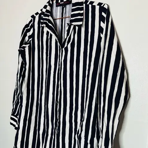 Martin Grant Women's Navy White Striped Cotton Longsleeve Romper Size 38