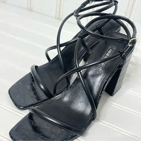 Nine West  Black Women's Yeera Heeled Sandals Sz 10 614