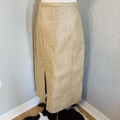 Antonio Melani  The Style Bungalow Manana Raffia Midi Pencil Skirt, 12, Tan NWT‎