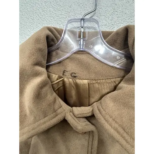 Vintage Juli De Roma Cashmere Overcoat Peacoat Size Large 14 Brown Tan Kajjmir