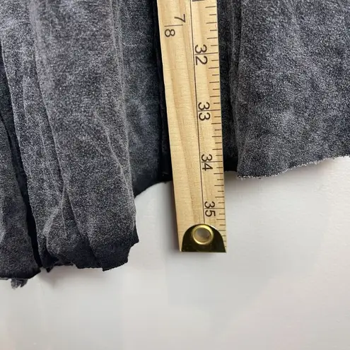 Chatoyant Womens Mineral Wash Mini Dress Sz M Black Gray Stretchy Grunge Drapey