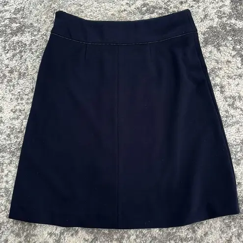 Adrienne Vittadini Navy Blue Nautical Skirt W Front Double Button Sz 2