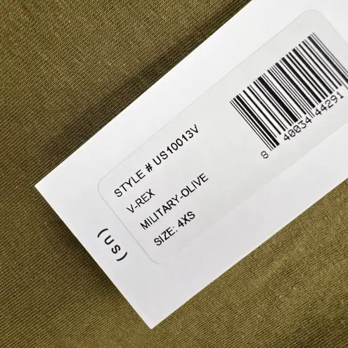 Universal Standard V-Rex T-Shirt Olive Green Tee Top Size 4XS / 00-0 New