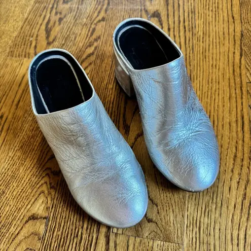 Maison Martin Margiela Silver Mules Metallic Silver Size 7.5