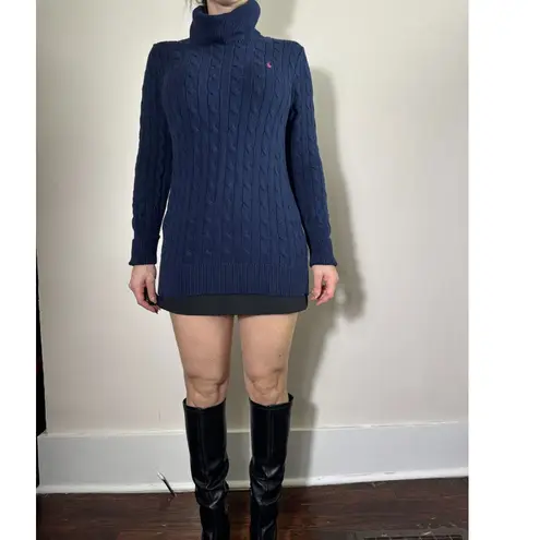 Ralph Lauren  Sport Blue Ribbed Turtleneck Sweater Size M
