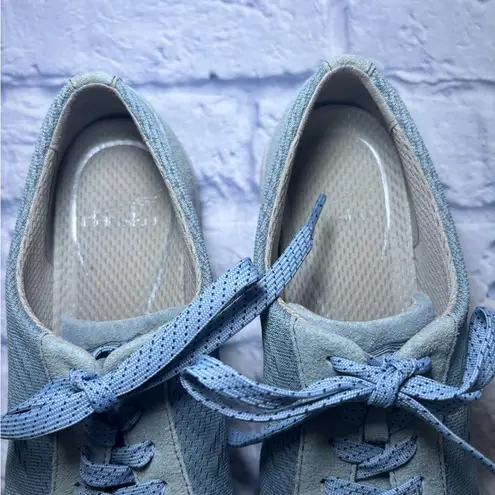 Dansko Lace Up Sneaker Womens Size 37 Hayes Blue Suede Trim 451539 Comfortable