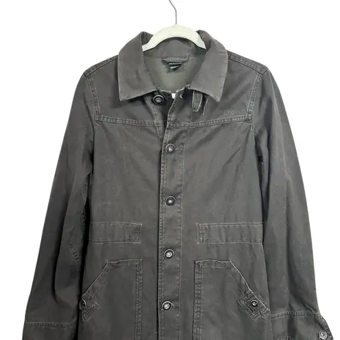 Diesel Womens Sz M Gray Denim Military Field Army Gorp Emo Alt Long Jacket VTG