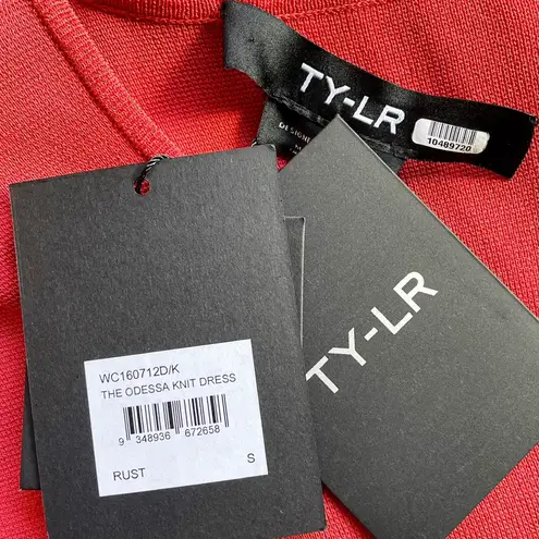 TY-LR The Odessa women’s asymmetrical Knit dress in Rust size small S