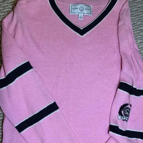 St. John RARE Sport size small pink and black sweater emblem on left arm
