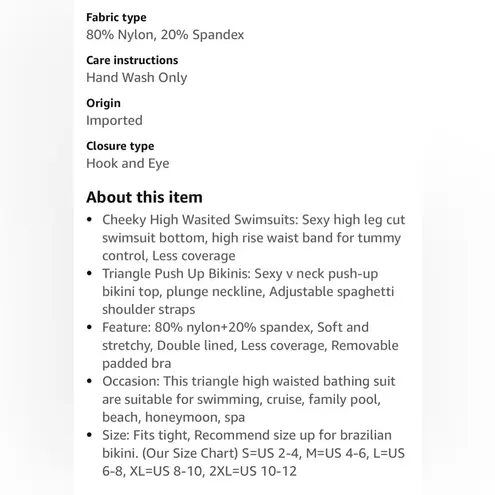 SUUKSESS New Women High Waisted High Cut Bikini Triangle Two Piece Swimsuit M Red Size M