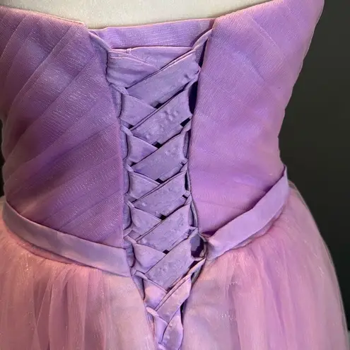 Women’s Tea Length Purple Prom Party Dress CorsetBack Sweetheart Neckline Size 4