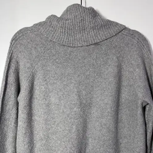 Caslon Light Gray Center Cable Cowl Neck Cotton Blend Sweater Small NWT