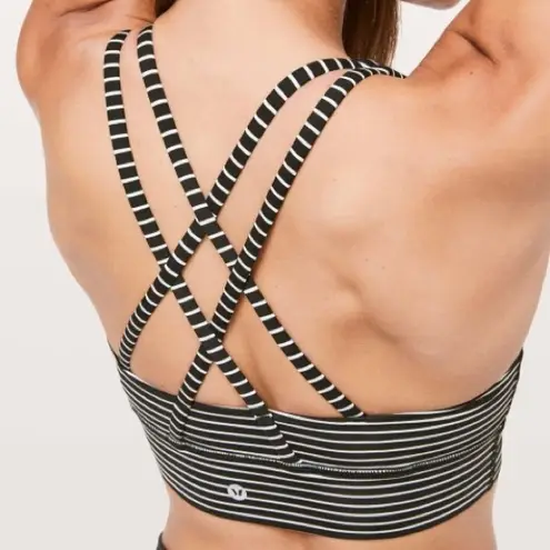 Lululemon  Energy Bra Long Line in Mod Stripe Black & White Size 4