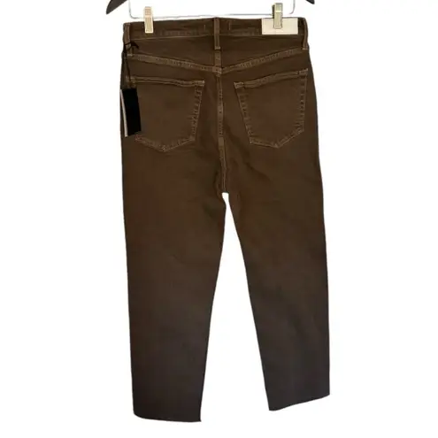RE/DONE 70s Ultra High-Rise Stove Pipe Jeans in Washed Chocolate Size 29 NWT