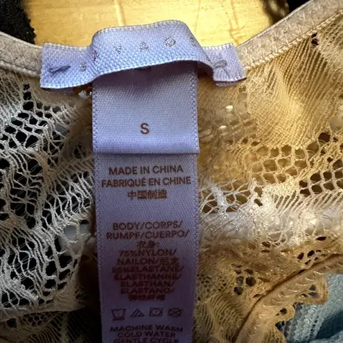 Savage X Fenty Floral Lace Bralette Racerback Wireless Pullover Brown Small