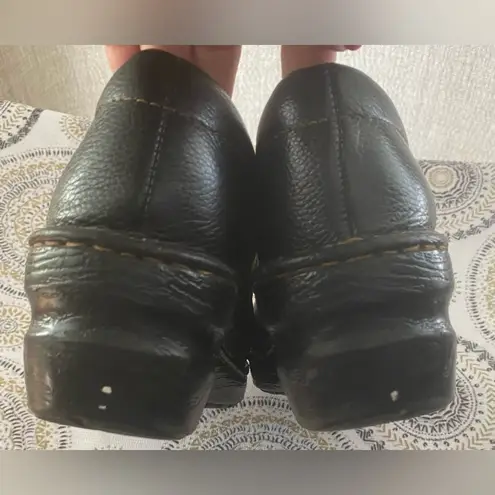 Bolo Shoes Womens Sz 8 Casual Comfort Slip On Wedge Clogs J00603 Black Leather