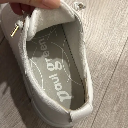 Paul Green Abbey White Leather Slip On Sneaker Size 9