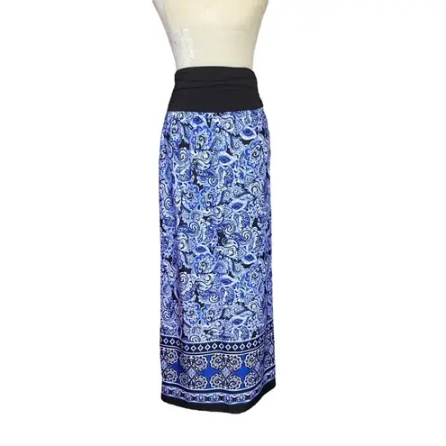 Apt. 9 women's small blue and white patterned stretchy long maxi skirt