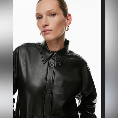 Babaton Aritzia Pelli Hip Shirt Faux Leather Jacket