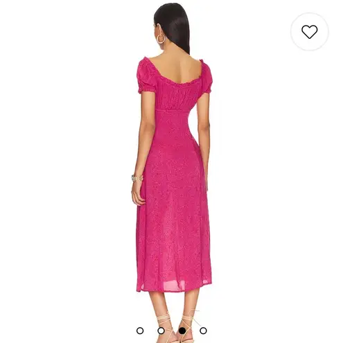 Natalie Martin Charlotte Midi Dress in Shangri La Print Raspberry