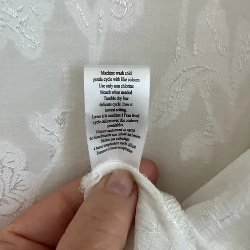 In Bloom Sheer White with Floral Texture and Lace Trim Kimono Robe Size XS - S - Image 11