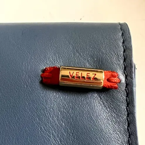 Velez Blue Leather Coin Pouch Mini Wallet Snap Closure Compact Small Case Unisex - Image 2